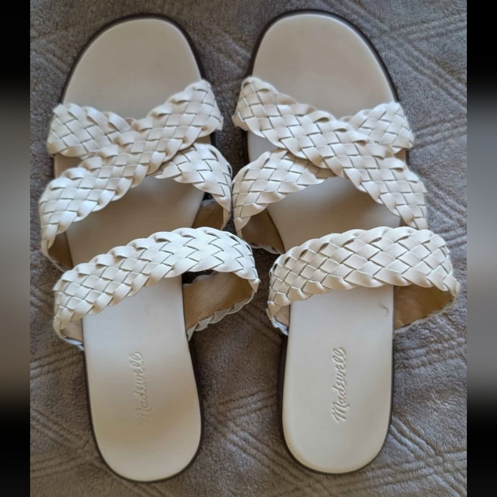 Madewell Trace Braided Cream Sandals